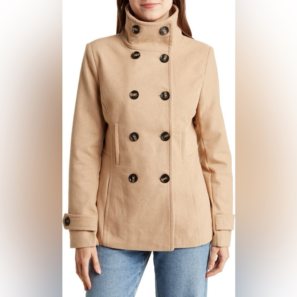 Thread & Supply Camel Double Breasted Peacoat Size Medium